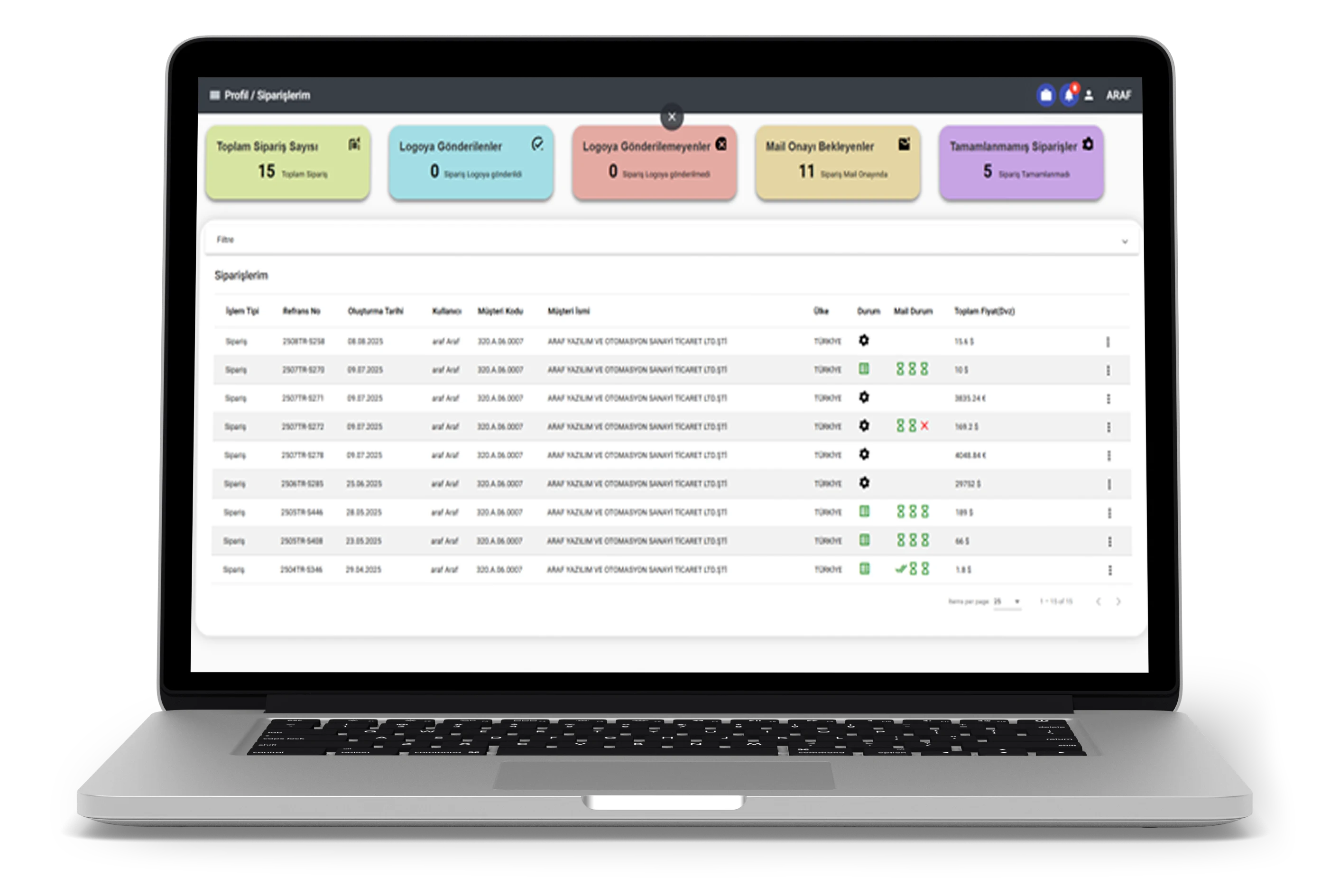 Sipariş Durum Takibi